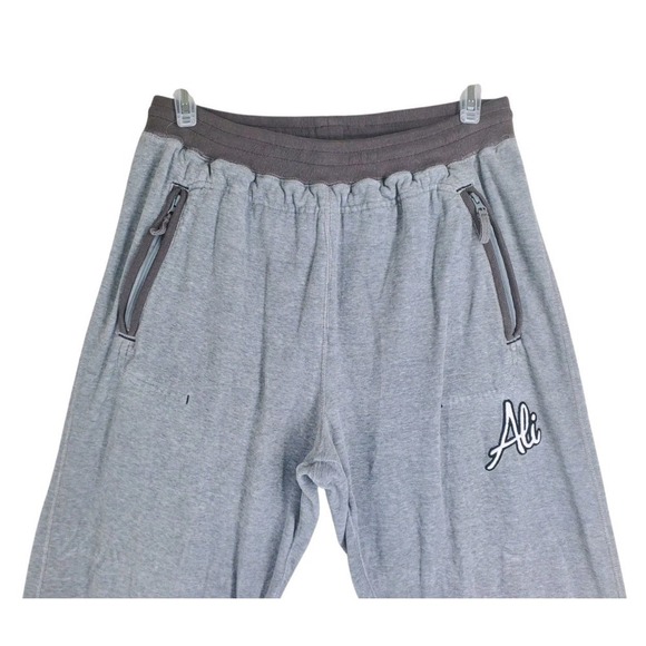 Vtg Y2K Fubu Platinum ALi Gray Sweatpants Men L Gray Loose Drawstring (30-34x30) - Picture 2 of 13